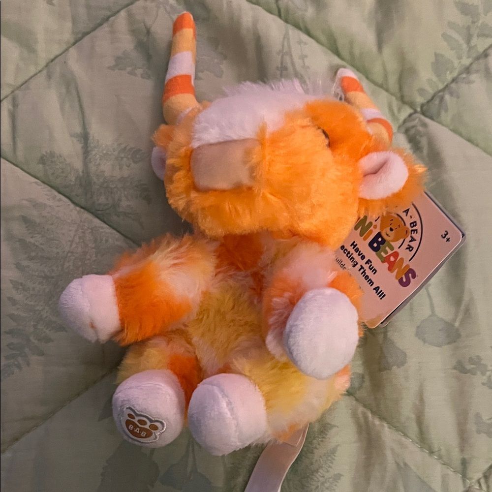 Build A Bear, candy corn, cow Orange and White Plush Toy